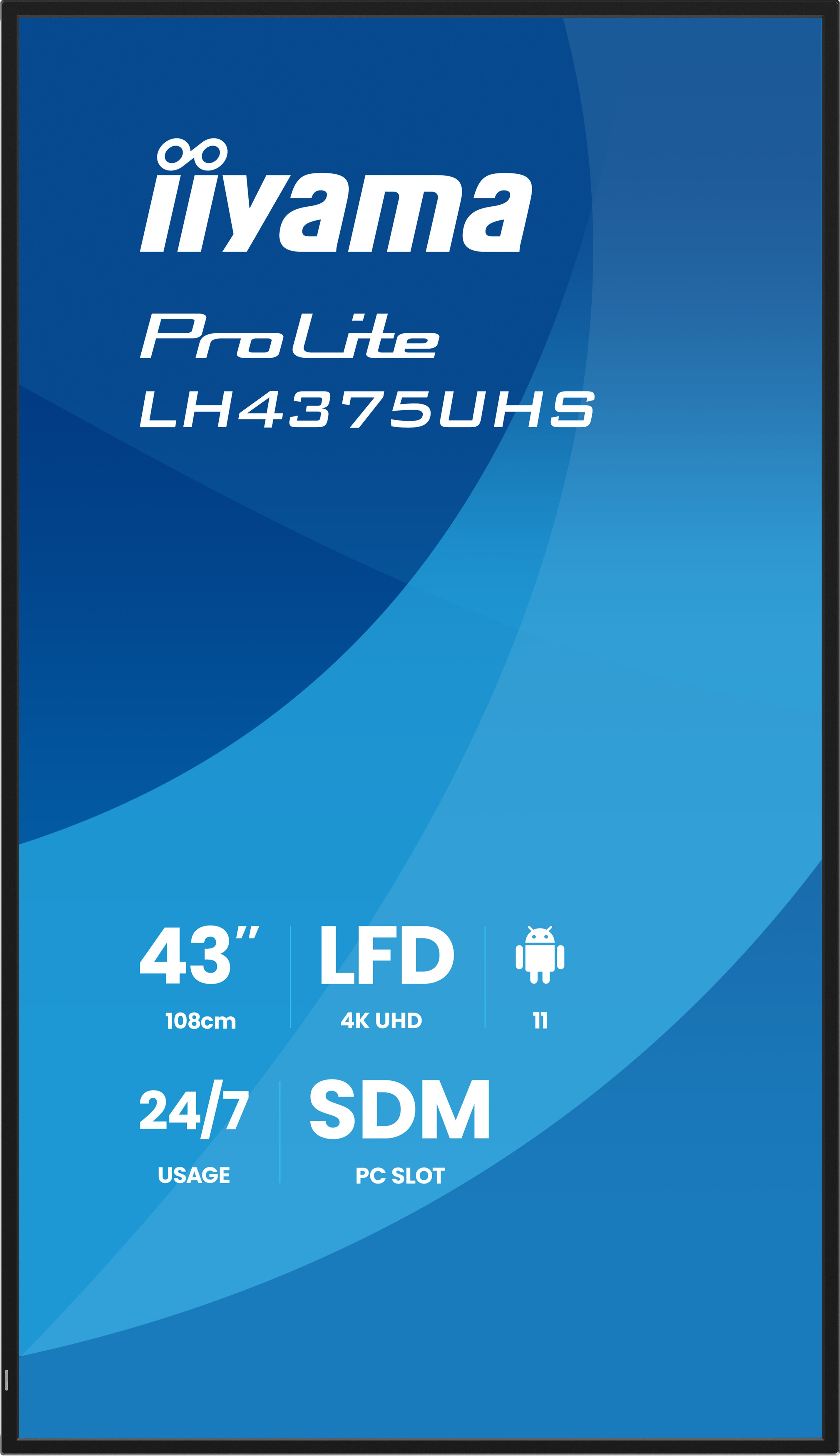 iiyama ProLite LH4375UHS-B2AG 43" 4K UHD IPS Digital Signage Display Schwarz
