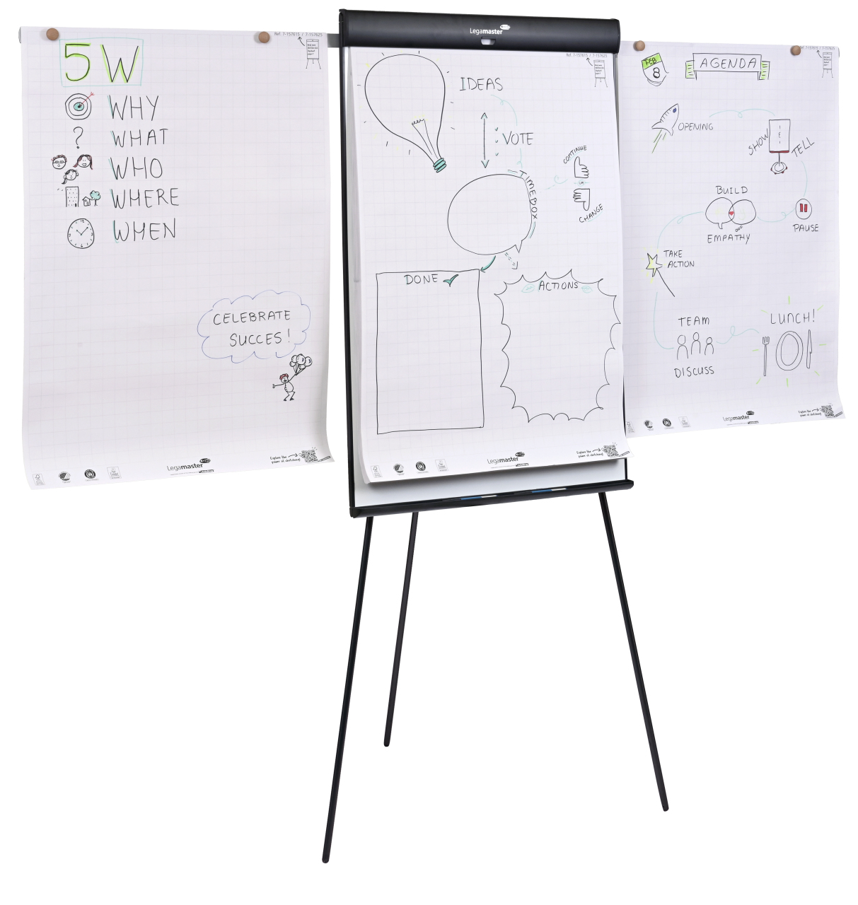 Legamaster 7-152910 Flipchart Stahl 84.5 cm x 187 cm Schwarz