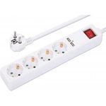 MANHATTAN 4-fach Steckdosenleiste mit 2 USB-Ladeports, Schutzkontakt Vier Typ F-Steckdosen, zwei USB-A-Ports mit 2,1 A Ausgangsleistung (gesamt), integriertes 2 m Stromkabel mit Typ F-Stecker, 16 A, weiß (168342)