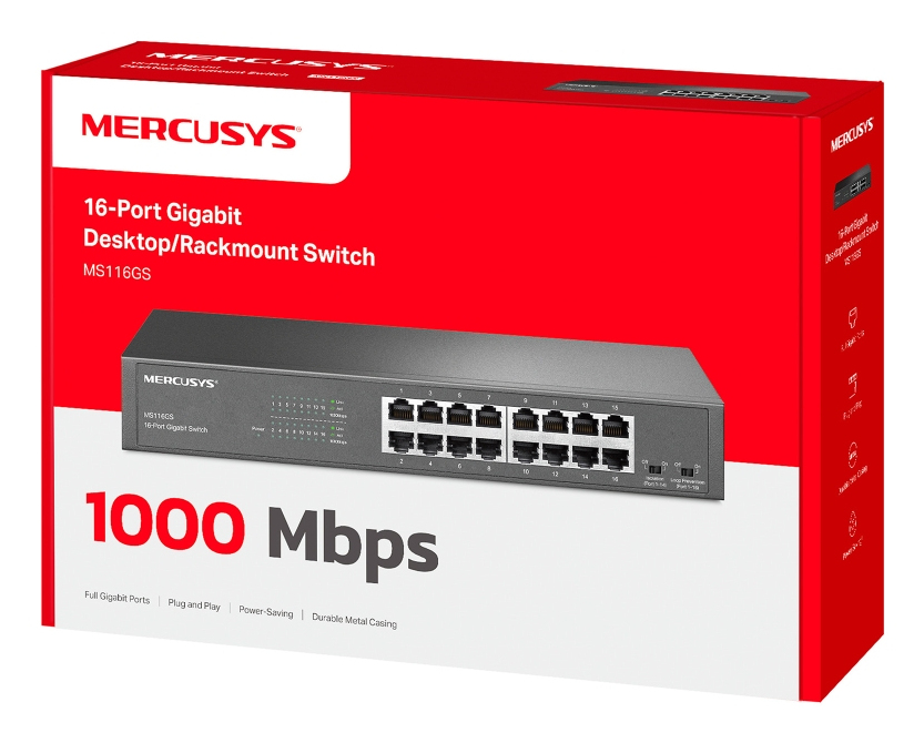 Mercusys MS116GS 16-Port Gigabit Switch Schwarz