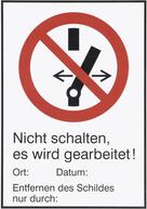 DEHN WuH-Schild Nicht schalten. Es wird ge-arbeitet Werkstoff Magnetfolie WHS NS EWGA (700054)