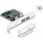 Delock PCI Express x4 Karte zu 2 x extern USB 10 Gbps Typ-A Buchse - Low Profile Formfaktor (90106)