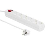 MicroConnect 6-way Schuko Power Strip on/off switch 1.5M White (MC-GRU00615WS)