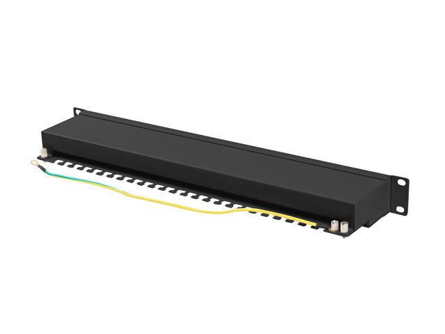 Lanberg PPSA-1024-B Patchpanel 24-Port 1U 19" Cat.6A FTP Schwarz