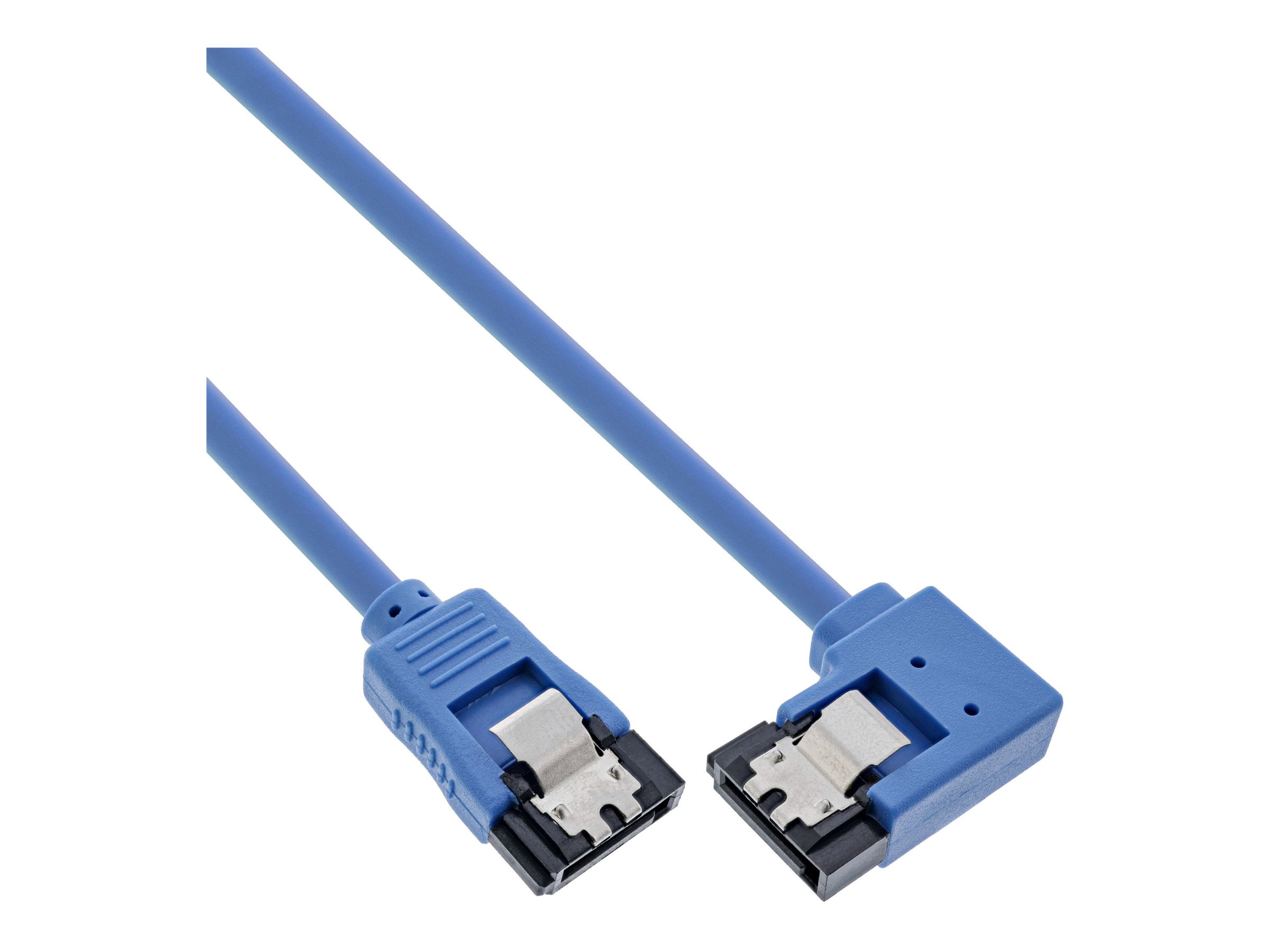InLine SATA 6Gb/s Anschlusskabel rund, 90° abgewinkelt rechts, 0,5 m, Blau