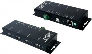 EXSYS GmbH Ethernet 1Giga zu 4 x USB 2.0 Ports Metallgehäuse (EX-6002)