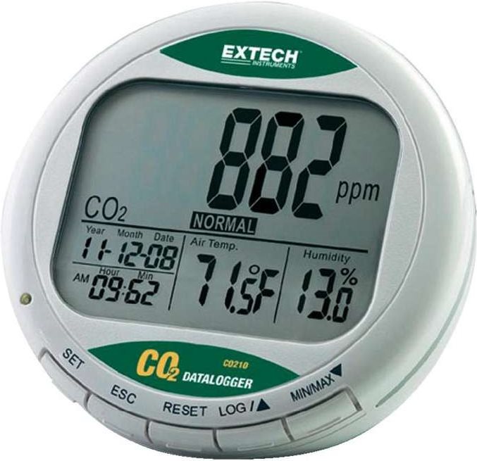 EXTECH CO210 Luftqualitäts-Messgerät mit Datenlogger, Anzeige von Kohlendioxid, Lufttemperatur, Luft (CO210)