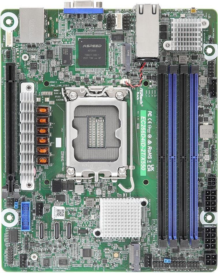 Asrock EC266D4ID-2T/X550 Motherboard Intel C266 LGA 1700 mini ITX (EC266D4ID-2T/X550) (B-Ware)