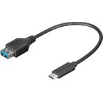 Wentronic Goobay USB 3.0 SuperSpeed Kabel > USB-C™, Schwarz, 0.2 m - USB 3.0-Buchse (Typ A) > USB-C Stecker (56731)