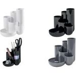 HAN Multiköcher CAMPUS, 6 Fächer, Polystyrol, schwarz mit 5 Röhren & 1 Kleinteile-Schale in unterschiedlichen - 1 Stück (17480-13)