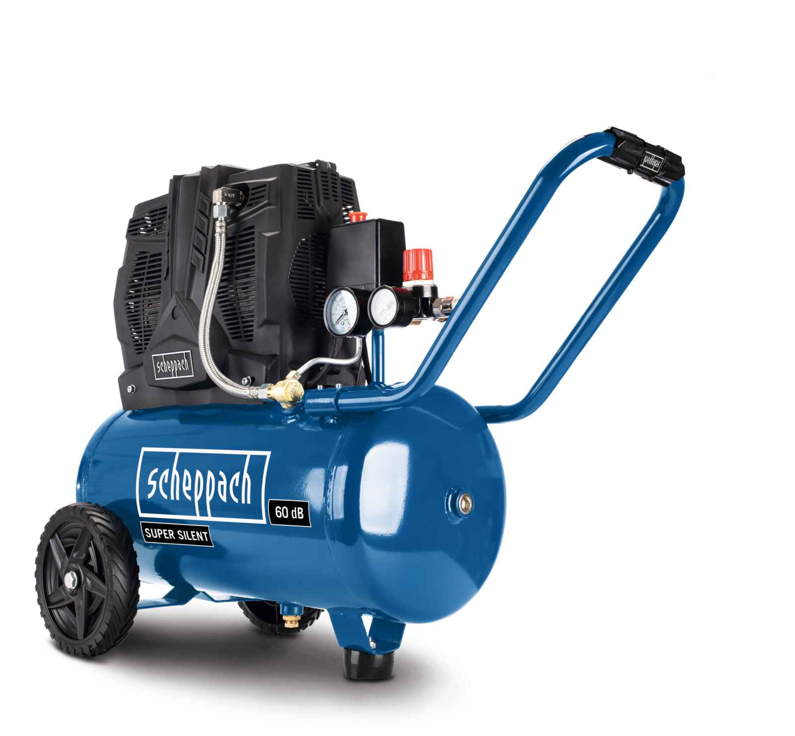 Scheppach HC25Si Luftkompressor 1100 W 24 l Tank 8 bar 230 l/min Schwarz, Blau