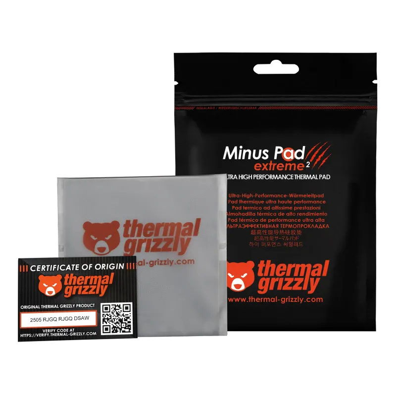 Thermal Grizzly Minus Pad Extreme V2 Thermalpad 100 x 100 x 1 mm Grau