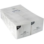 PAPSTAR Servietten, 330 x 330 mm, 1-lagig, weiß geprägte Uni-Servietten, 1/4 Falz, eingeschweißt - 1 Stück (81451)