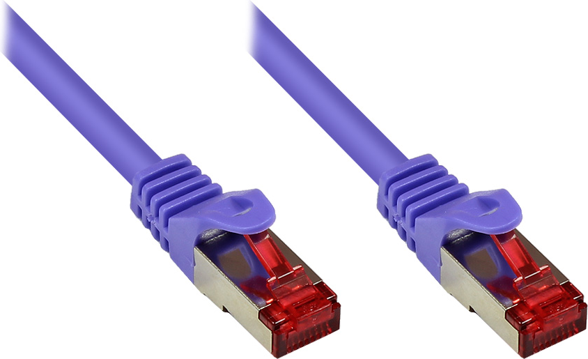 RNS® Patchkabel mit Rastnasenschutz, Cat. 6, S/FTP, PiMF, PVC, 250MHz, violett, 10m, Good Connections (8060-100V)