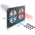Delock 10? 3 HE Rackblende für 3 Lüfter 92 x 92 mm dunkelgrau (67433)