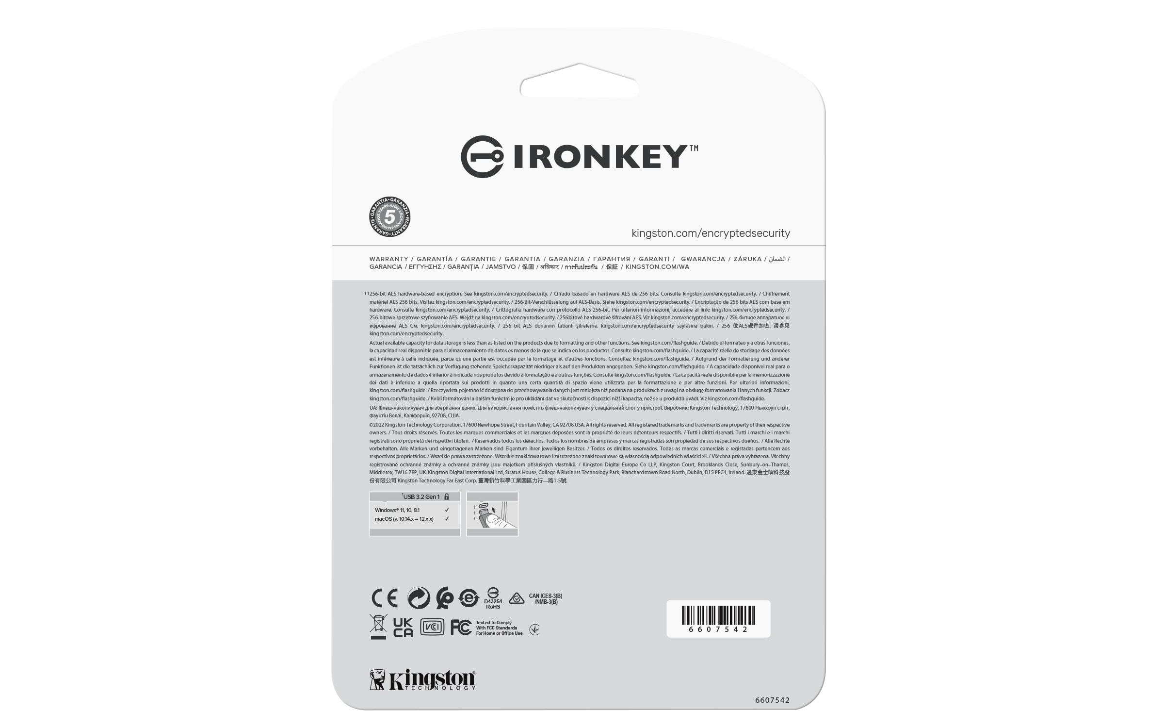 Kingston IronKey Vault Privacy 50C USB-Stick 128 GB USB Typ-C 3.2 Gen 1 Schwarz, Blau