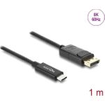 Delock Koaxiales USB Type-C zu DisplayPort Kabel DP Alt Mode 4K 60 Hz mit Geflechtmantel (81701)
