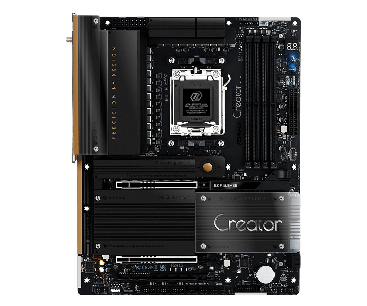 ASRock X870 Taichi Creator ATX Mainboard Sockel AM5 DDR5 Schwarz