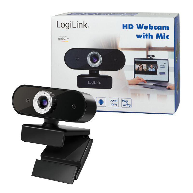 LogiLink UA0368 Webcam 1280 x 720 Schwarz