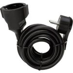 Kopp Strom Verlängerungskabel [ Flachstecker - Schutzkontakt-Kupplung] Schwarz 3 m 143605083 (143605083)