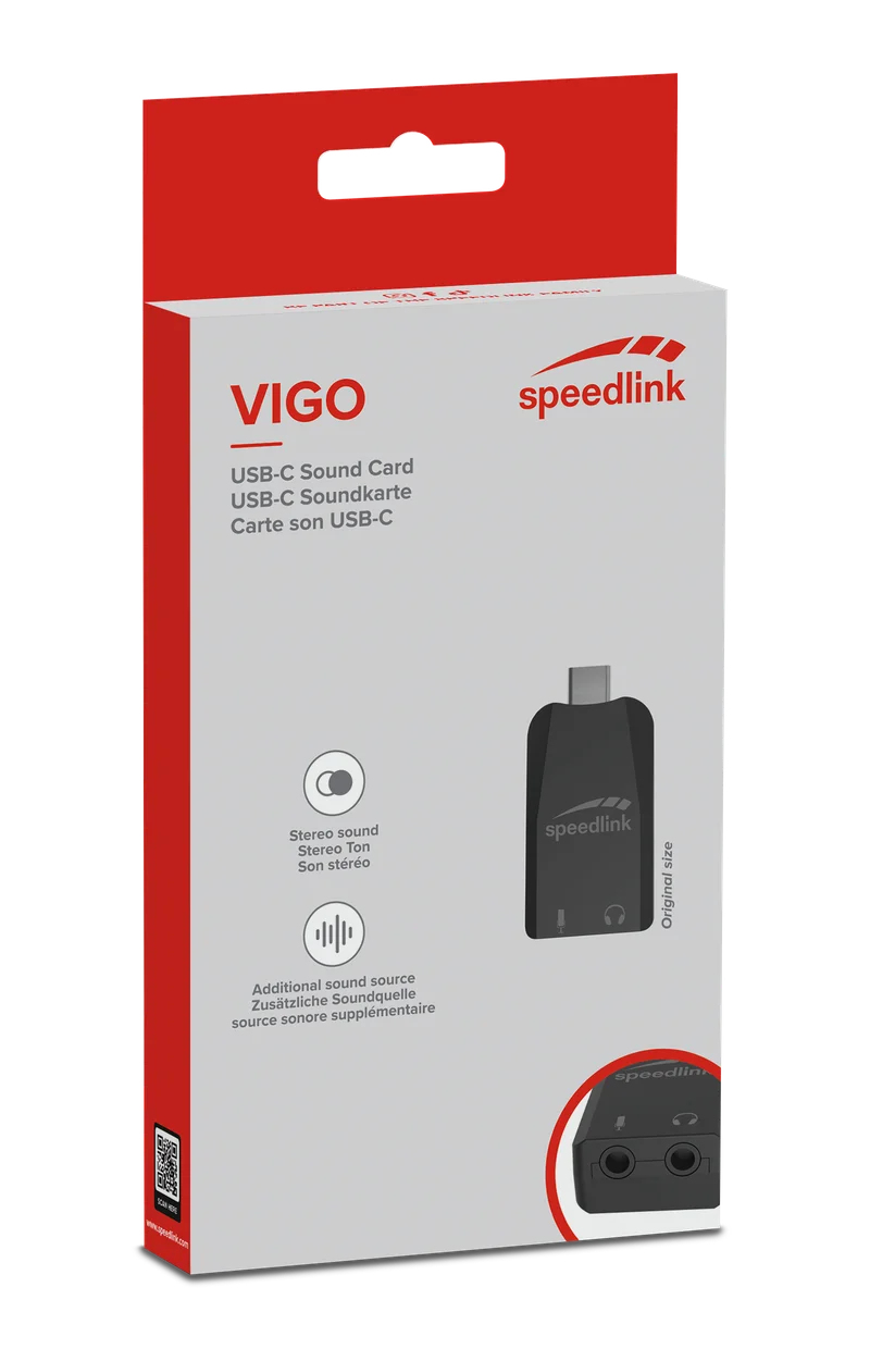 Speedlink VIGO Externe USB-C Soundkarte Stereo Schwarz