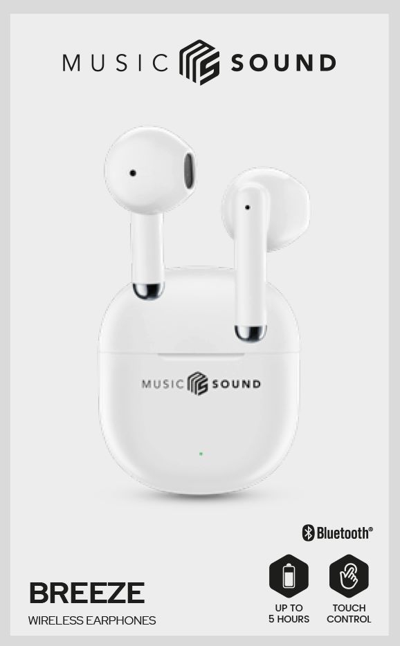 CellularLine Music & Sound Breeze True Wireless In-Ear Kopfhörer Bluetooth Weiß