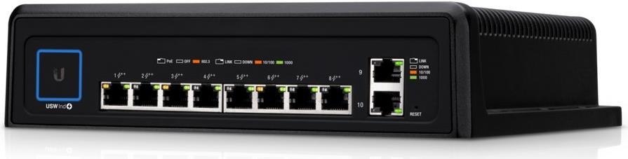 Ubiquiti UniFi Industrie 10-Port Switch mit High-Power 802.3bt PoE++ UniFi® Switches _and_ Router (USW-INDUSTRIAL)