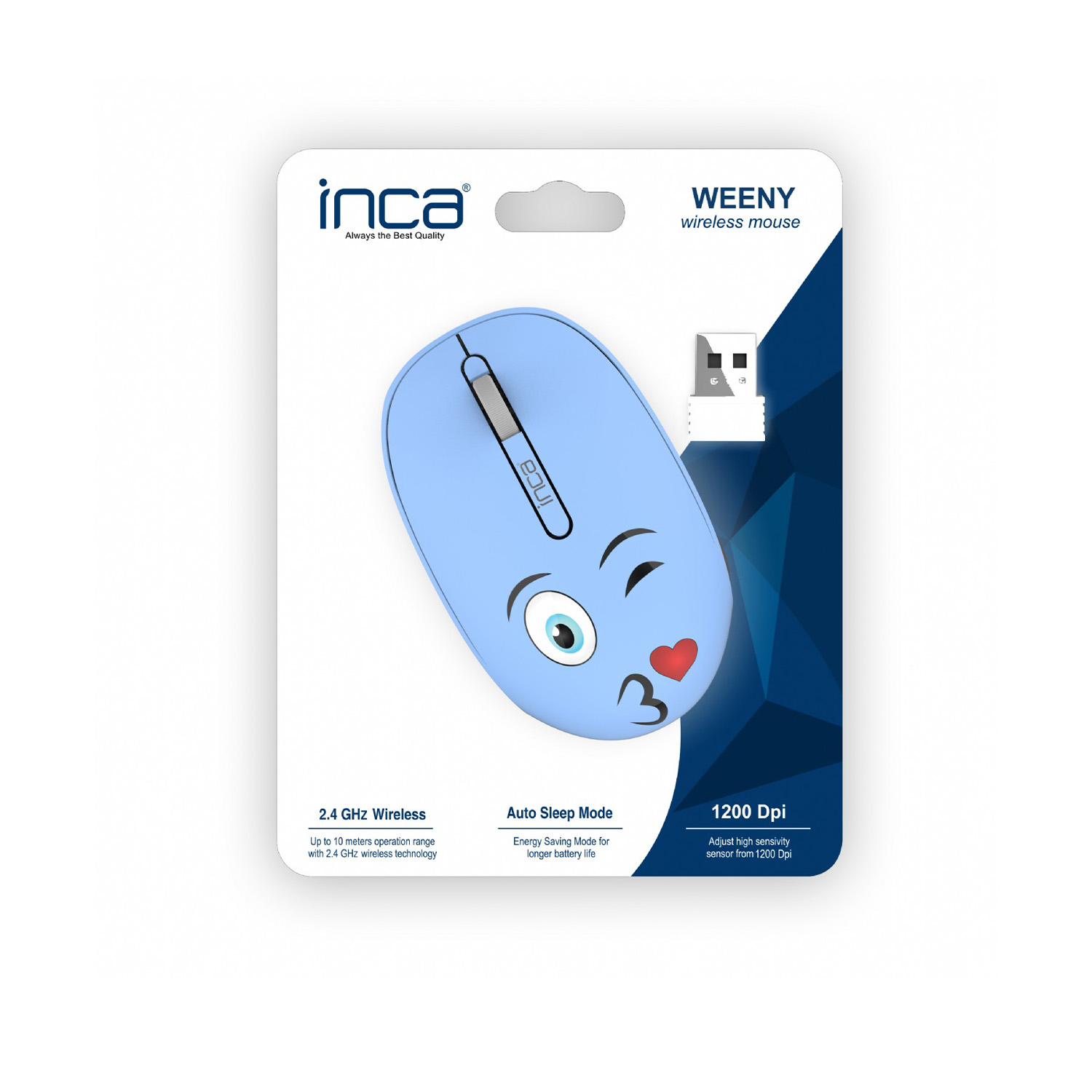 INCA IWM-245RM Kabellose Maus 1200 DPI 3 Tasten RF Wireless Blau