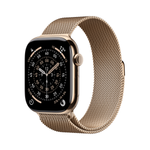 Apple Watch Series 11 GPS + Cellular 46mm Gold Titanium Case with Gold Milanese Loop - S/M (MFD74ZR/A)