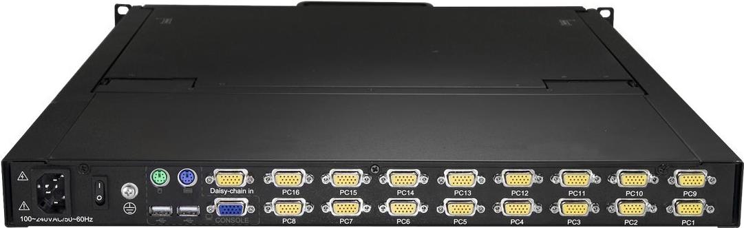 StarTech.com RKCONS1916K KVM-Konsole 19" 16 Anschlüsse 1280 x 1024 VGA Schwarz