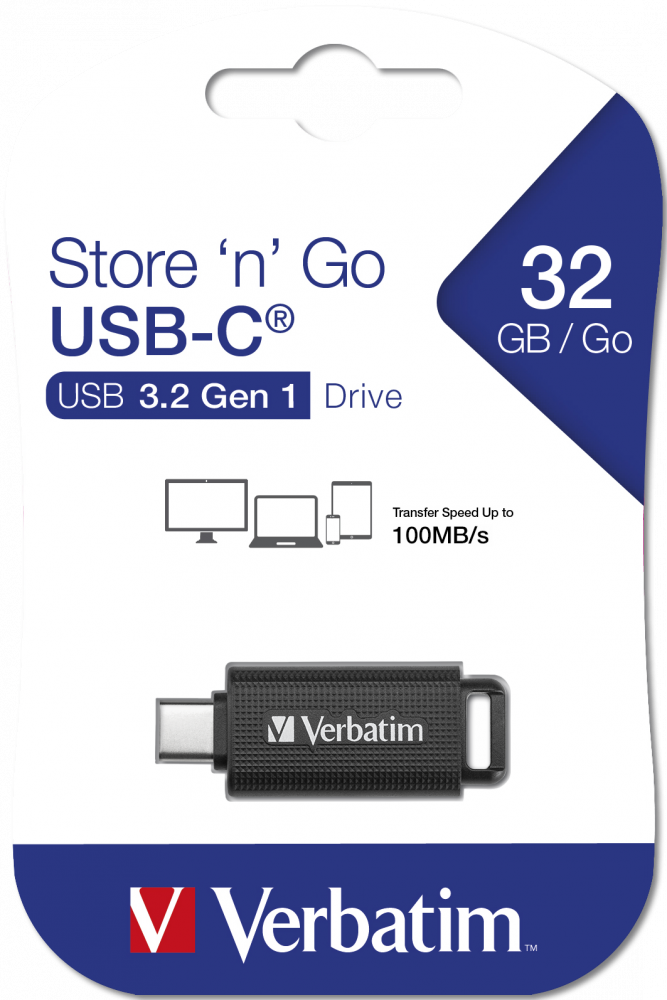 Verbatim Retractable 128GB USB 3.2 Gen 1 USB-C (49459)