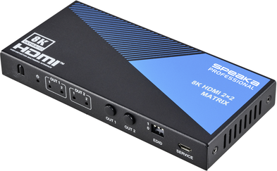 SpeaKa Professional SP-11571776 2x2 HDMI-Matrix-Switch 8K@60Hz Ultra HD-fähig Schwarz