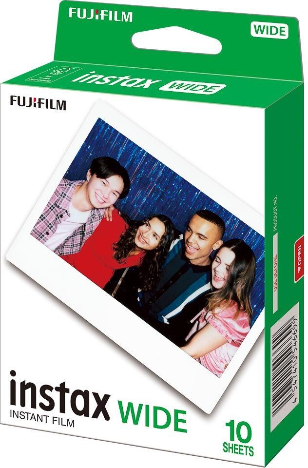 Fujifilm Instax WIDE EP - Sofortbildfilm für Fujifilm Instax WIDE 100 / 200 / 210 / 300 / 400 / WIDE Evo und Instax Link WIDE Drucker, Packung für 10 Bilder, Bildformat (HxB): 62x99 mm, Filmgröße: 86x108 mm, mit klassischem weißen Rahmen, glänzende Oberfläche (16899910)