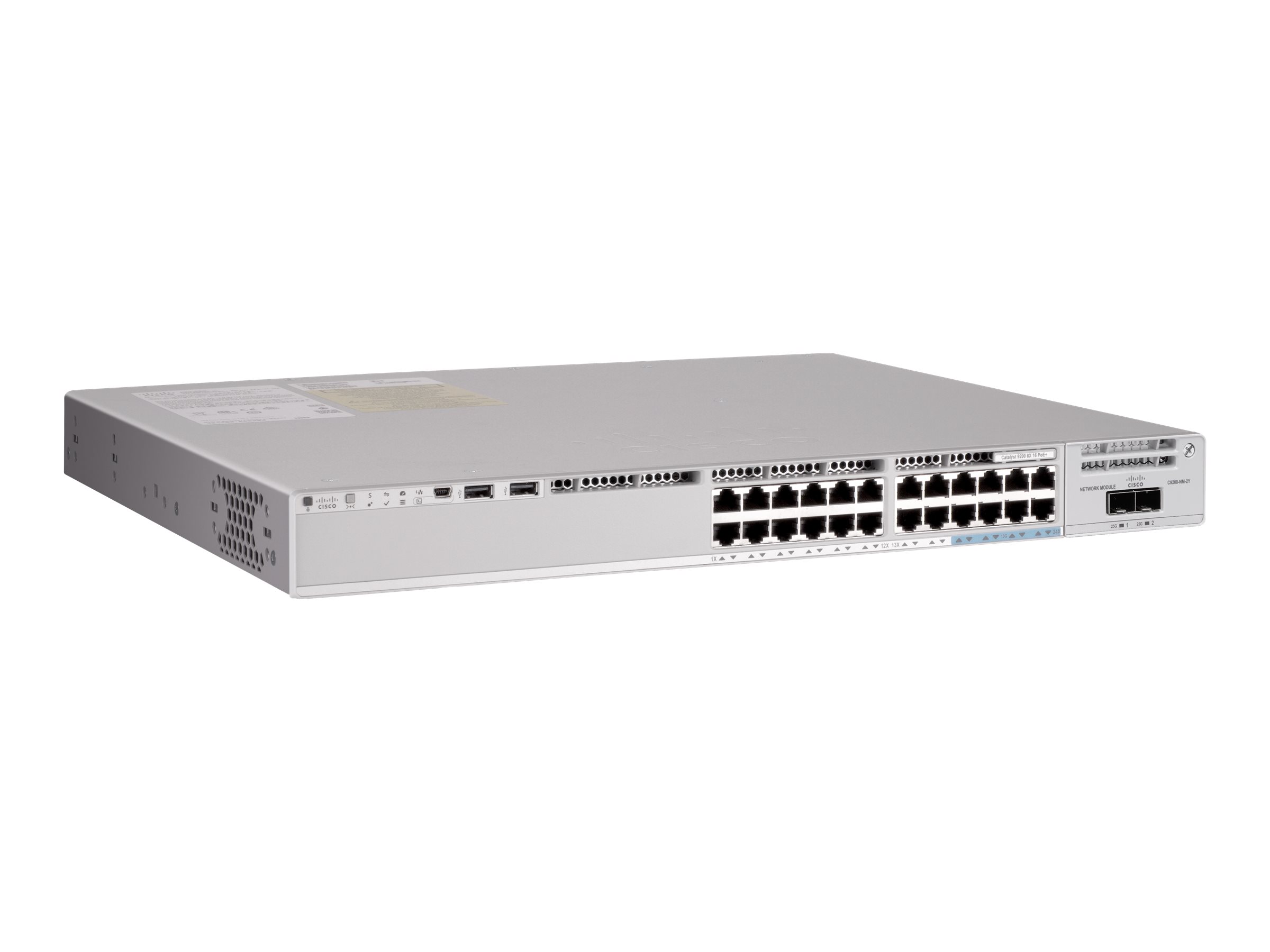 Cisco Catalyst 9200L 24-Port Managed Switch PoE+ 4x 10G SFP+ Uplink Network Advantage Grau