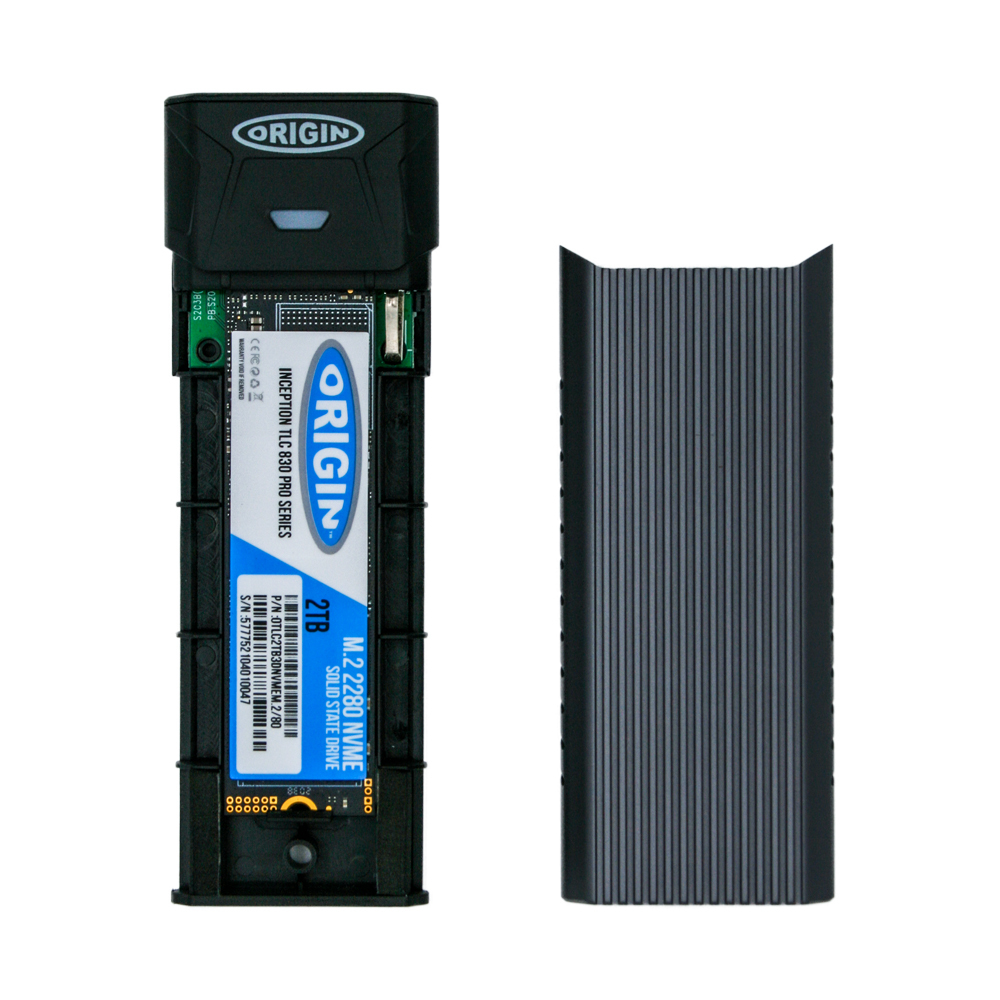 Origin Storage OS-EUCM2/NVME-SATA M.2 Gehäuse NVMe/SATA USB-C 2240/2260/2280 Schwarz
