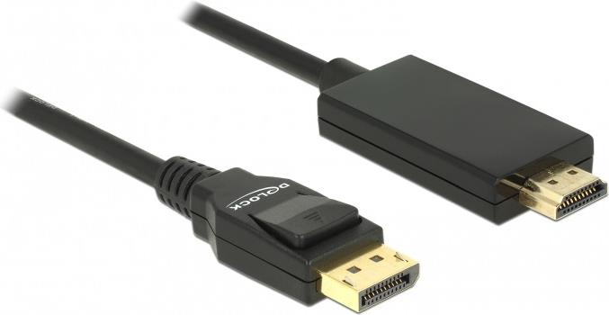 Delock Kabel DisplayPort 1.2 Stecker > High Speed HDMI-A Stecker Passiv 4K 30 Hz 2 m schwarz (85317)