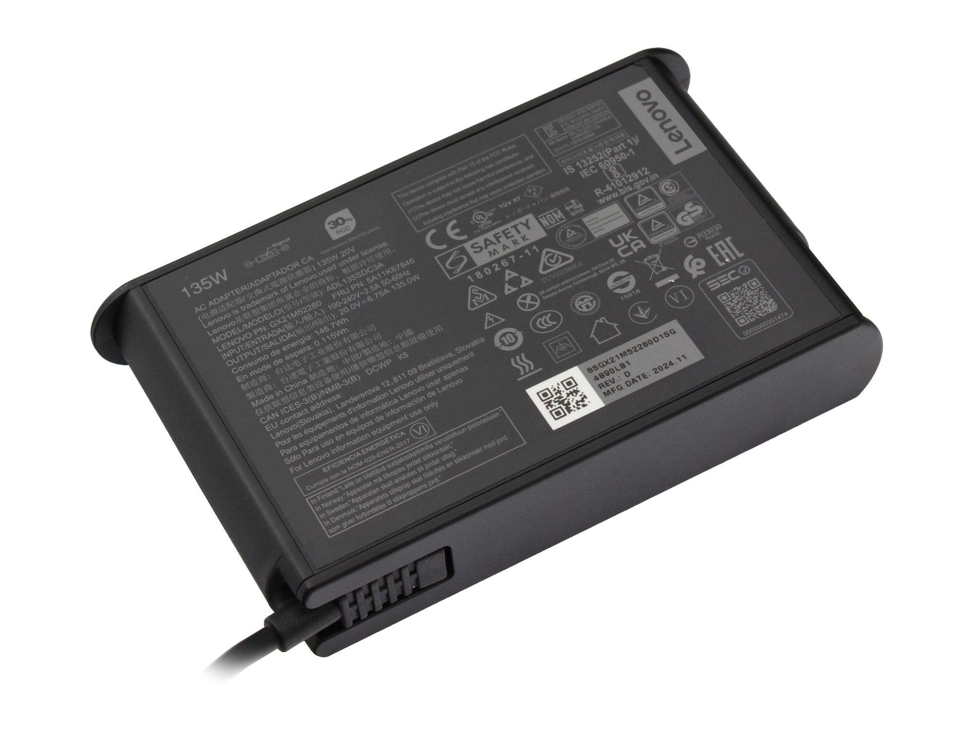 Lenovo AC Adapter Slim 135W 20VDC 3P  (ADL135SLC3A)