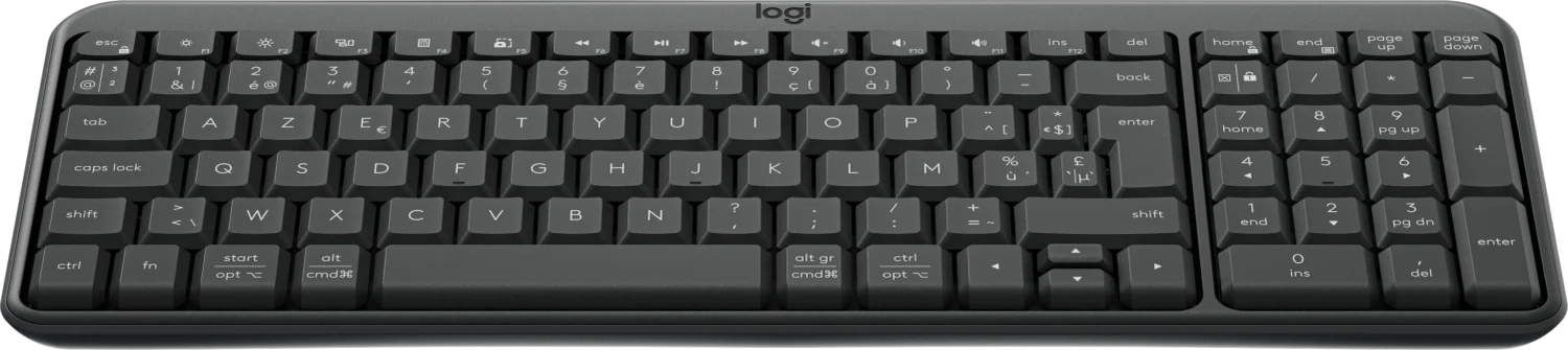 Logitech K250 Kabellose Bluetooth LE Tastatur AZERTY Belgisches Layout Graphite