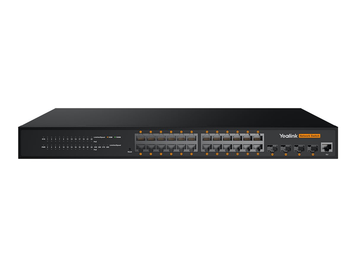 Yealink RCH240 L2+ Managed Switch 24 Ports PoE+ Schwarz
