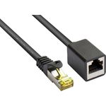 RJ45 Patchkabelverlängerung mitCat.7 Rohkabel und Rastnasenschutz (RNS®), S/FTP, PiMF, halogenfrei, 600MHz, OFC, schwarz, 5m, Good Connections® (8070VR-050S)