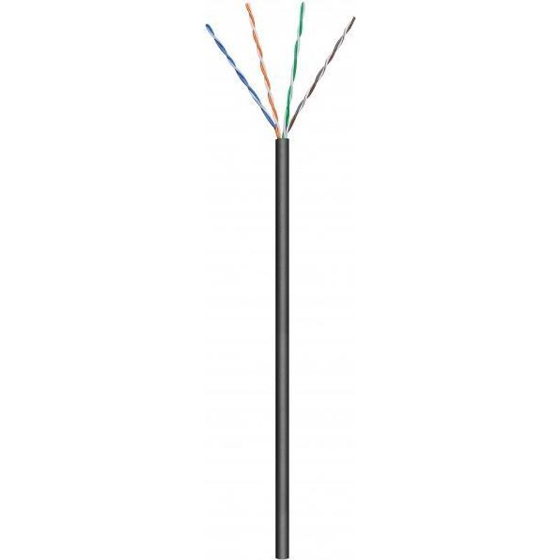 DSIT CAT6 U/UTP 50m outdoor Netzwerkkabel flexibel Schwarz CCA DC 