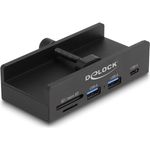 Delock Externer USB 5 Gbps Hub mit 2 x USB Typ-A, 1 x USB Type-C™ und SD + Micro SD Slot mit Feststellschraube (64263)