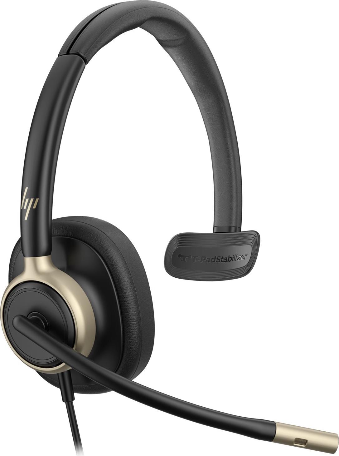 HP Poly Mission 815 On-Ear Mono Headset kabelgebunden USB-A USB-C ANC Schwarz