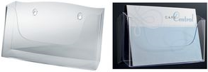 sigel Wand-Prospekthalter "acrylic", Acryl, DIN A4 quer glasklar, Materialstärke: 2,0 mm, UV-beständig, schräge