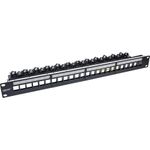 InLine Patchfeld 24-fach Keystone Leerblech Patchpanel 48,30cm (19") 1HE schwarz (76824P)