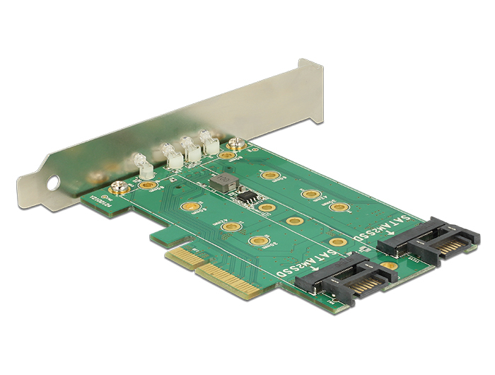 Delock PCI Express Karte 3 x M.2 Slot Low Profile PCIe 3.0 x4