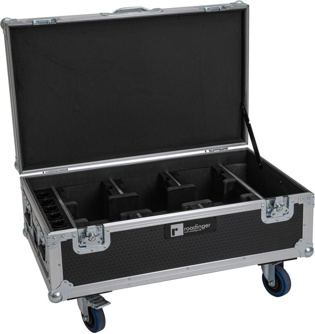 ROADINGER Flightcase 6x AKKU UP-4 QCL Spot QuickDMX MK2 mit Ladefunktion und Rollen (31005255)