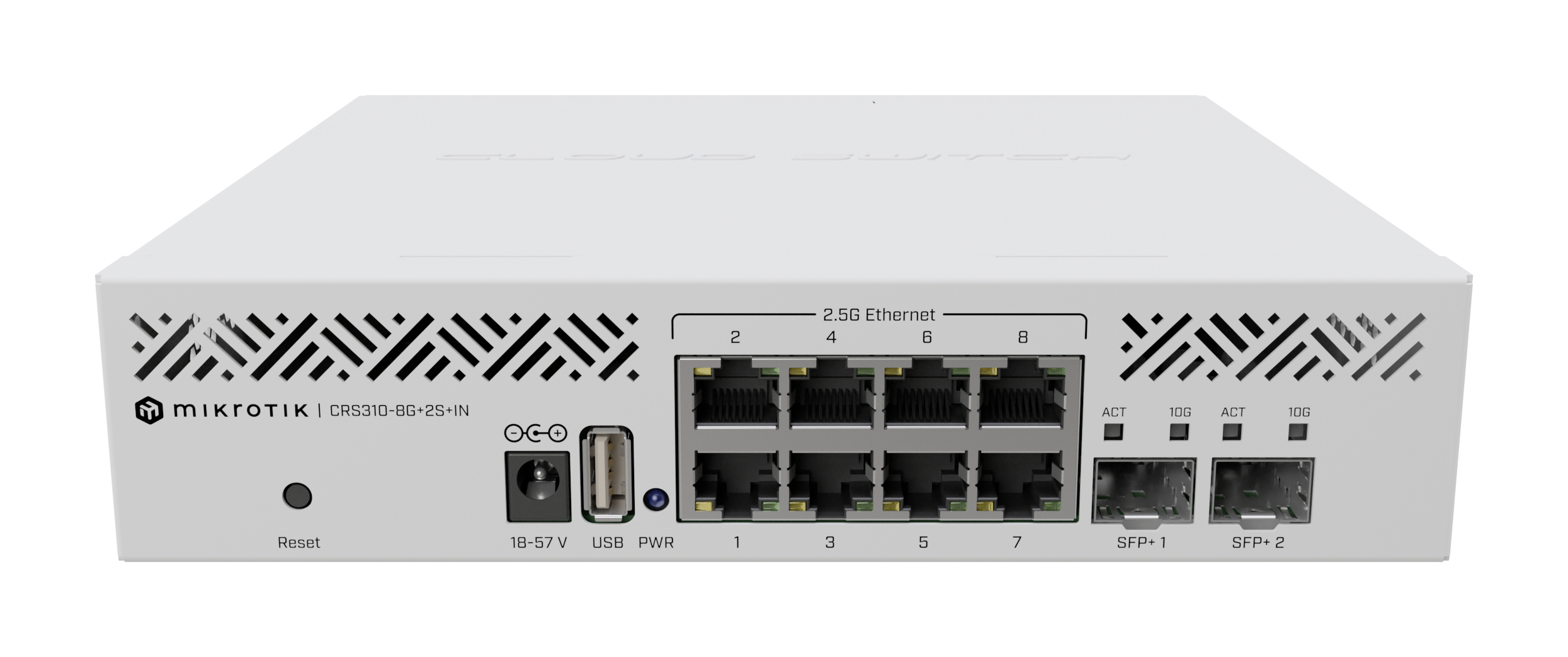 MikroTik CRS310-8G+2S+IN L3 Managed Switch 8 x 2.5GBase-T + 2 x 10 Gigabit SFP+ Weiß