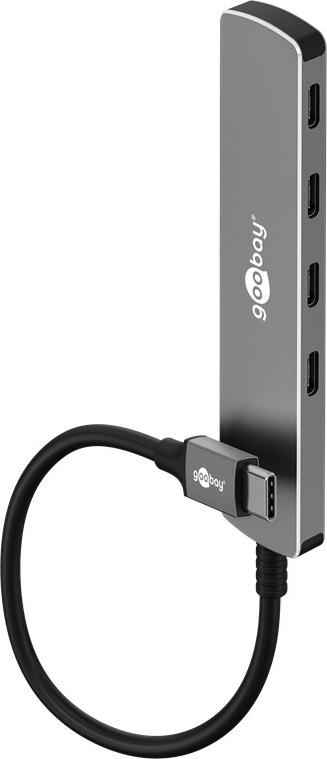 Goobay Slim 4-Port USB-Hub USB-C auf 5 Gbit/s - -Stecker USB 3.2> 4x (79160)