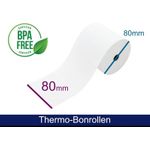 ARTDEV Thermorolle - 80 80 12.7 (B/D(max.)/K) 10 Jahres-Qualität, weiss, 55g, 80m, Phenol-frei (ADT808012-40-BPA0)
